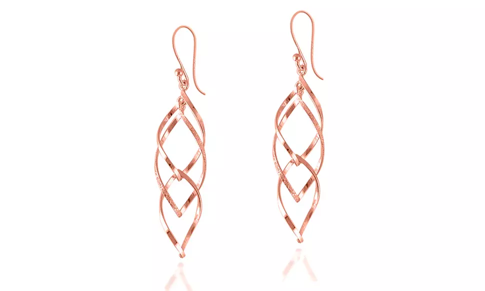 Sterling Silver Interlock Layered Drop Earrings