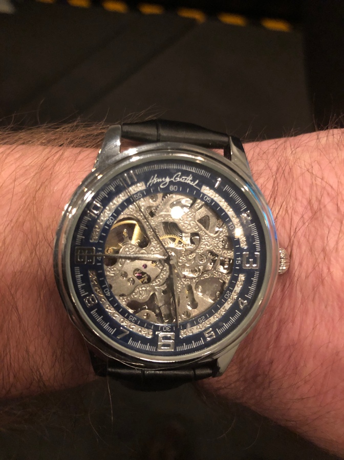 henry grethel men's skeleton automatic