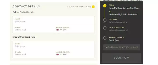 Addison Lee voucher window