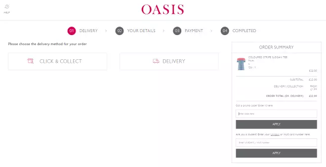 Oasis promo code 2