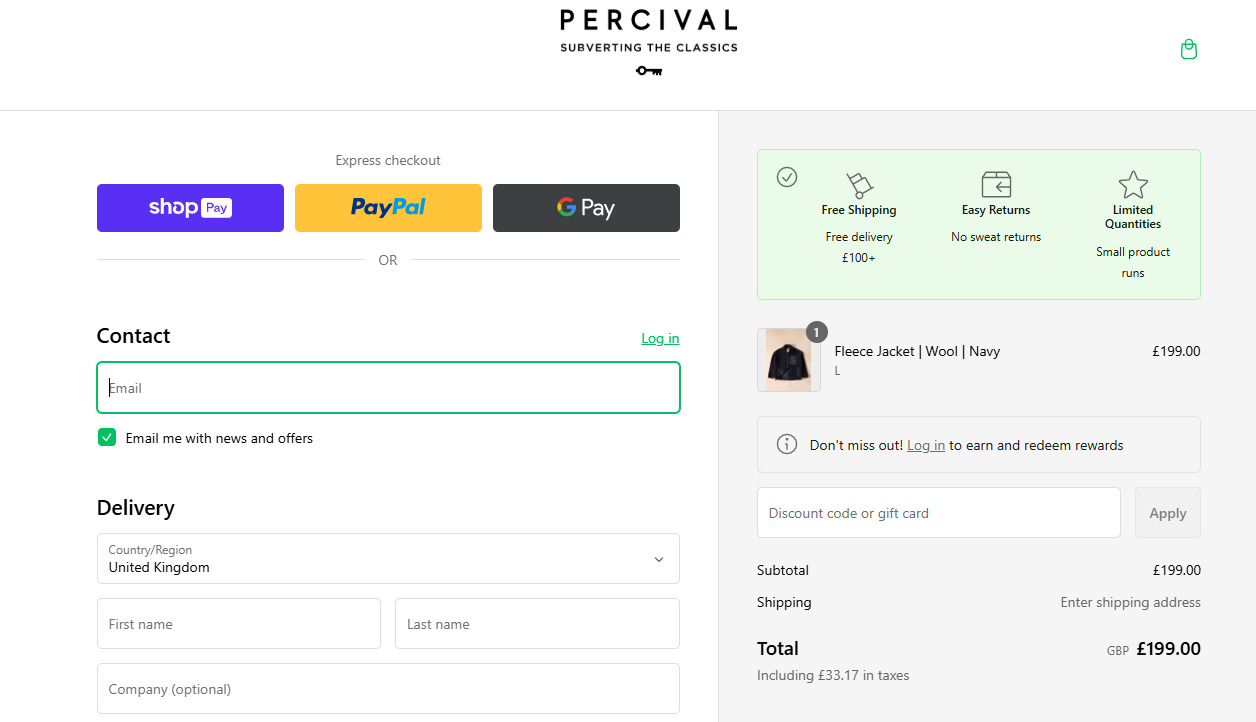Percival Coupon Code