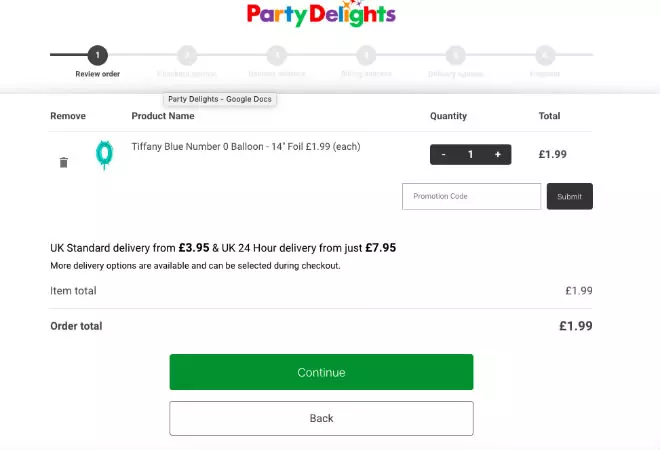 Party Delights Screenshot Vouchercloud UK