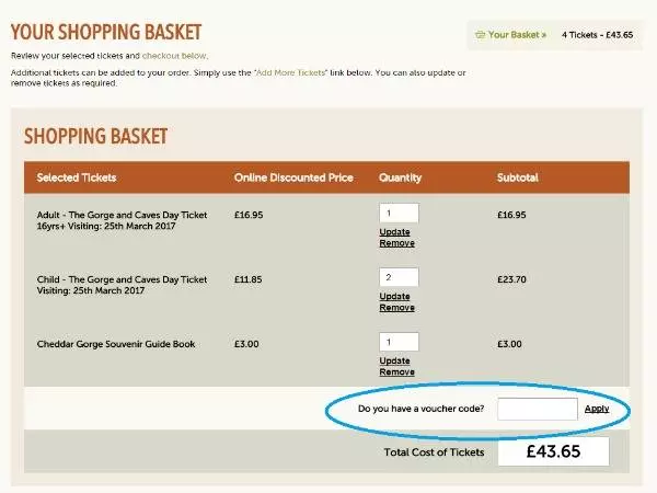 How to use Cheddar Gorge and Caves vouchers