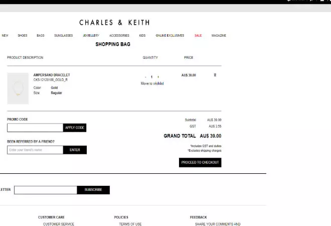 Charles Keith promo code