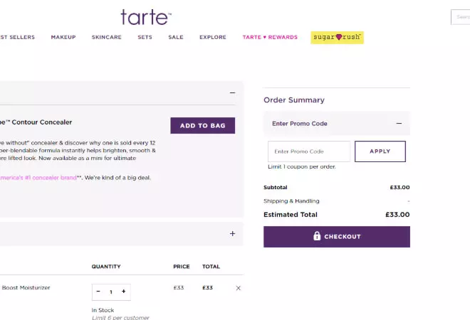 Tarte promo code