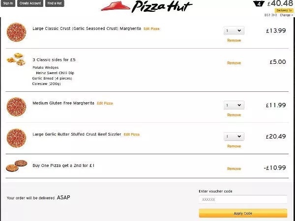 Pizza Hut Delivery Offers