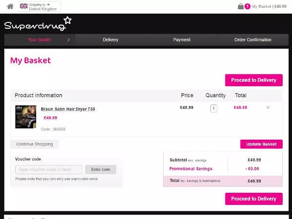 Superdrug promo code