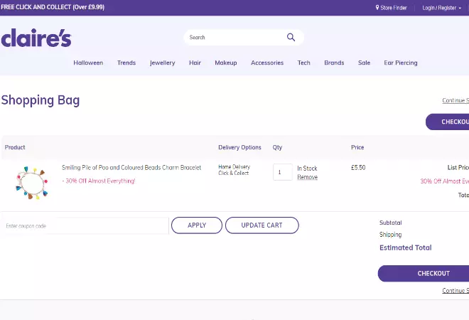 Claire's coupon code