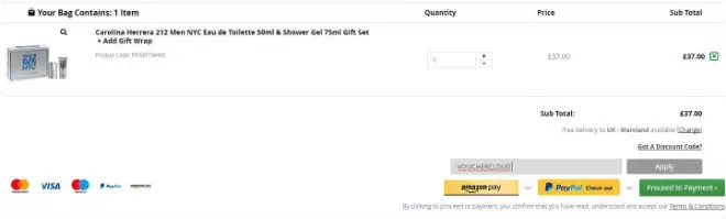 Beauty Base voucher window