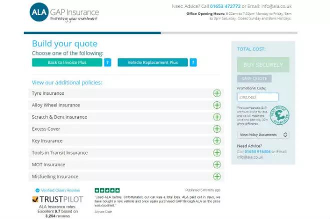 ALA GAP Insurance Voucher Code