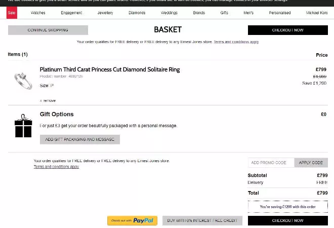 Ernest Jones promo code 1