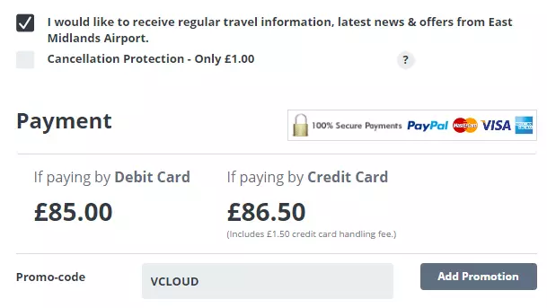 east midlands parking discount code