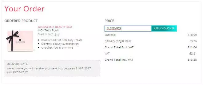 Glossybox Voucher Code