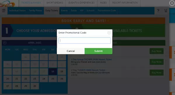 Thorpe Park vouchers