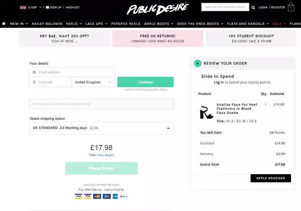 Public Desire promo code