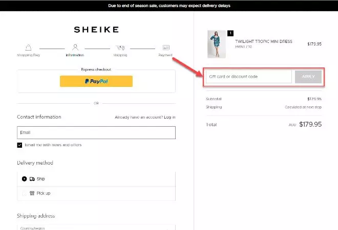 Sheike Discount Code