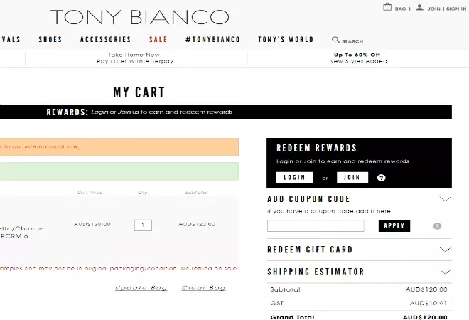 tony bianco coupon code