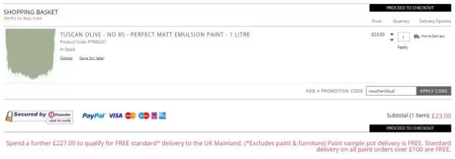 Designers Guild voucher window