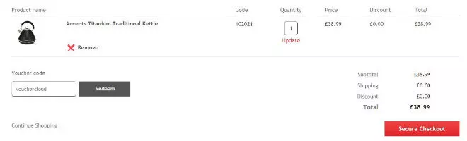 Morphy Richards voucher window