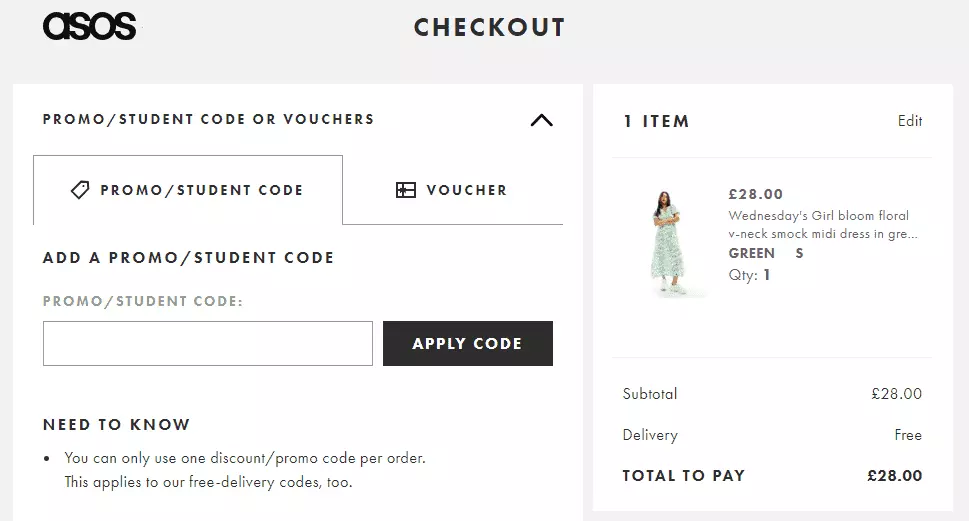 ASOS discount code