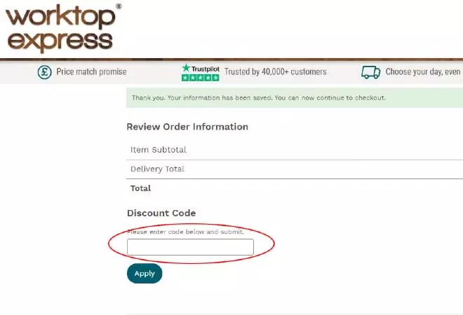 Worktop Express Discount Code