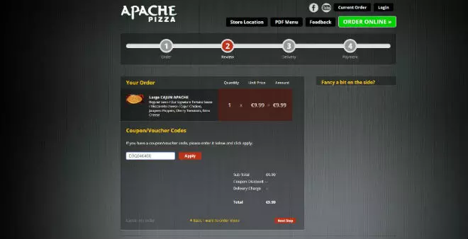 Apache Pizza Discount Code