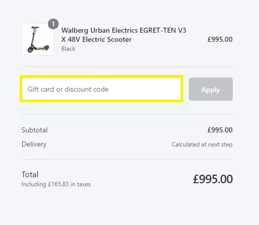 Pure Electric checkout