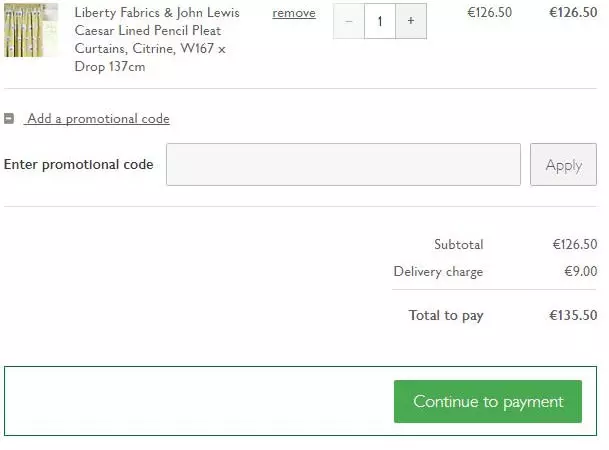 John Lewis promo code 1