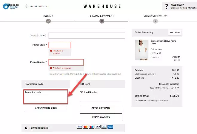 Warehouse Discount Code