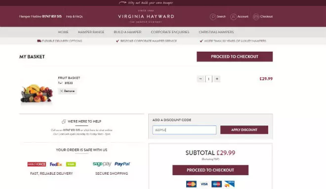 Virginia Hayward Hampers Voucher Code