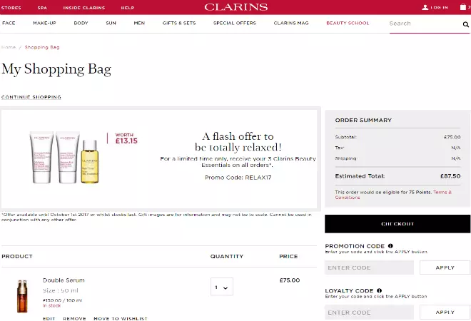 Clarins discount code