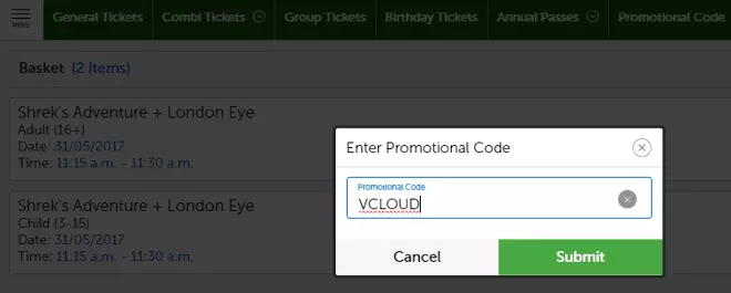 shrek's adventure offers