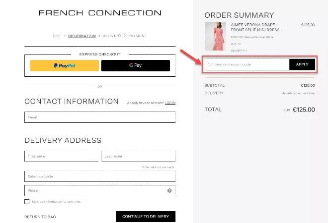 French Connection Discount Code