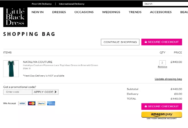 little black dress discount code