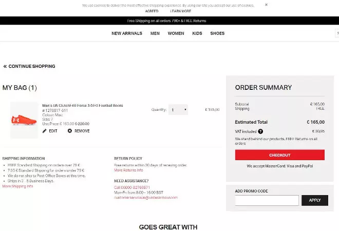 Under Armour promo code 1