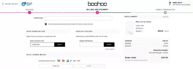 boohoo promo code