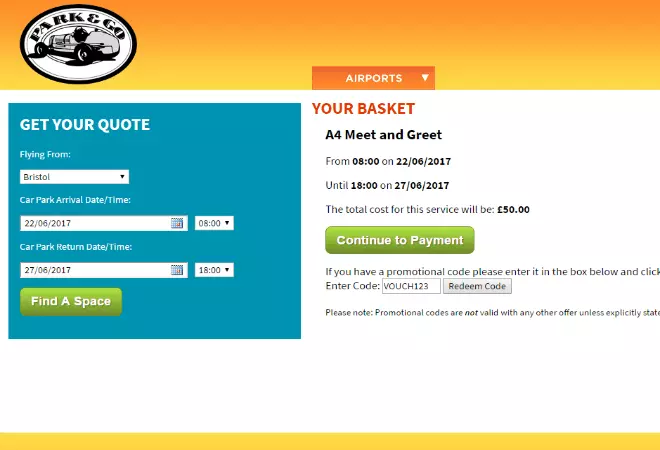 Park and Go discount codes