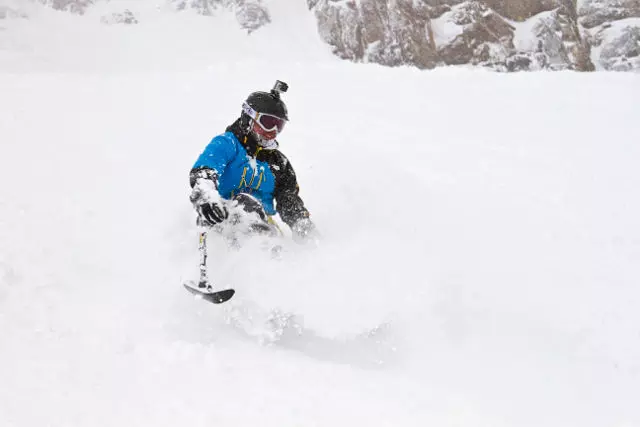 Sit Skiing Powder